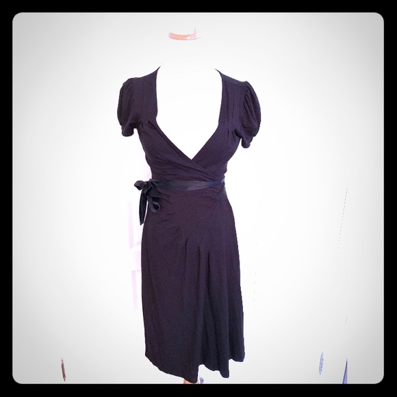 Bebe classic black wrap dress. - Picture 2 of 5